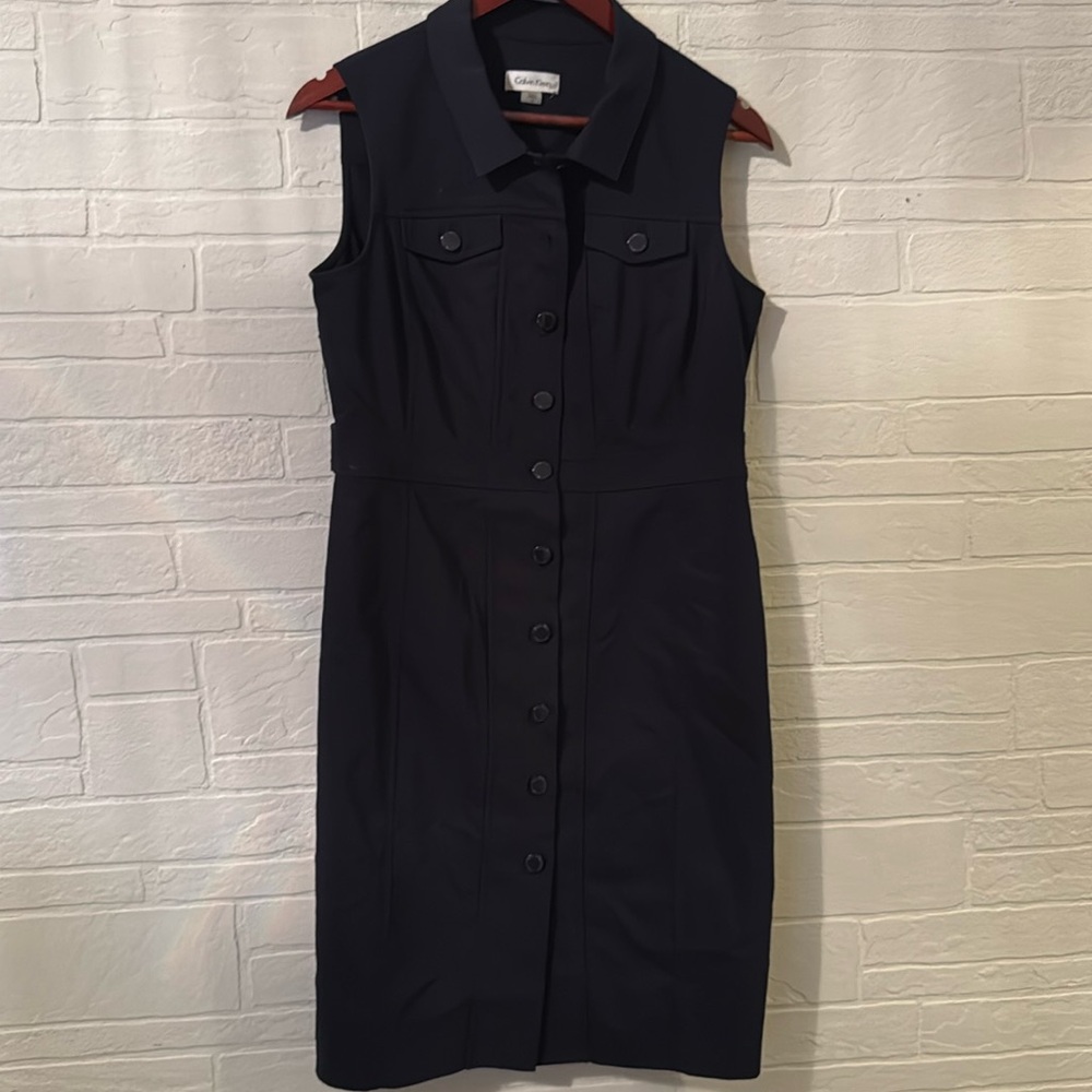 Calvin Kline Navy Sleeveless Dresss